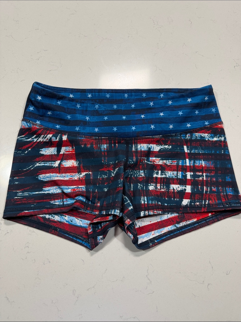 Women’s Athletic Shorts - Patriotic Blue & Red Performance Shorts